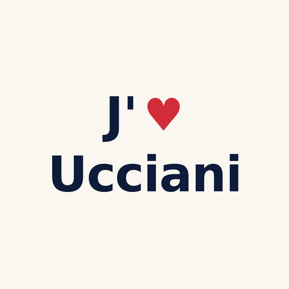 Tasse personnalisée Ucciani — design J'aime Ucciani
