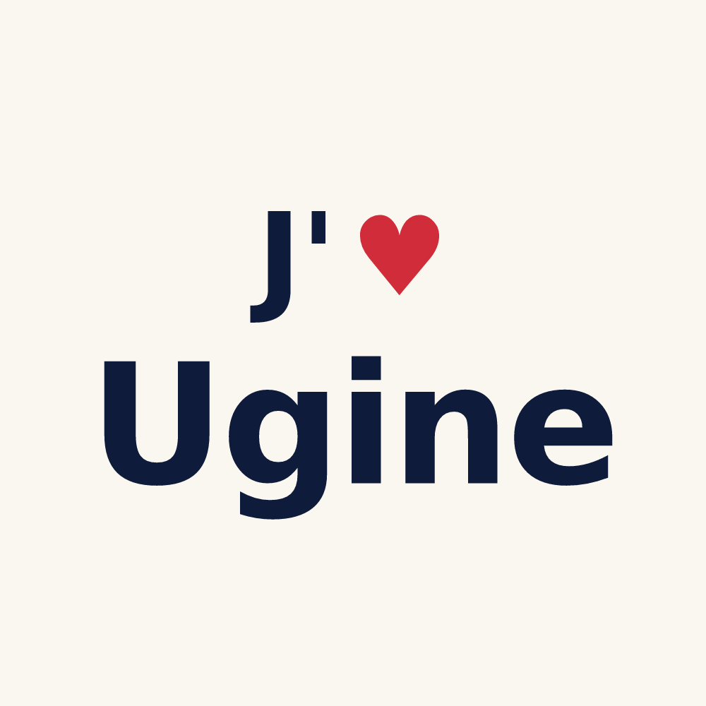 Tasse personnalisée Ugine — design J'aime Ugine
