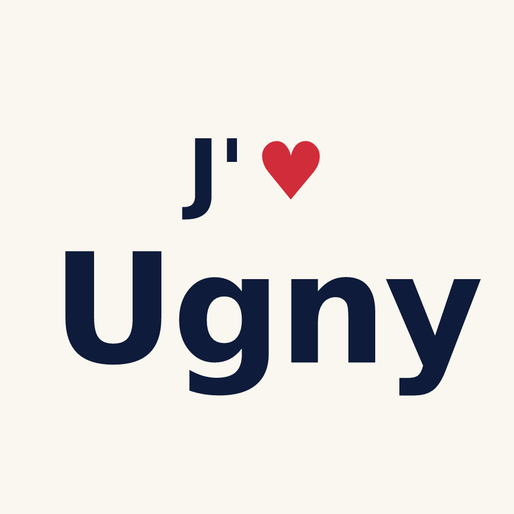 Tasse personnalisée Ugny — design J'aime Ugny