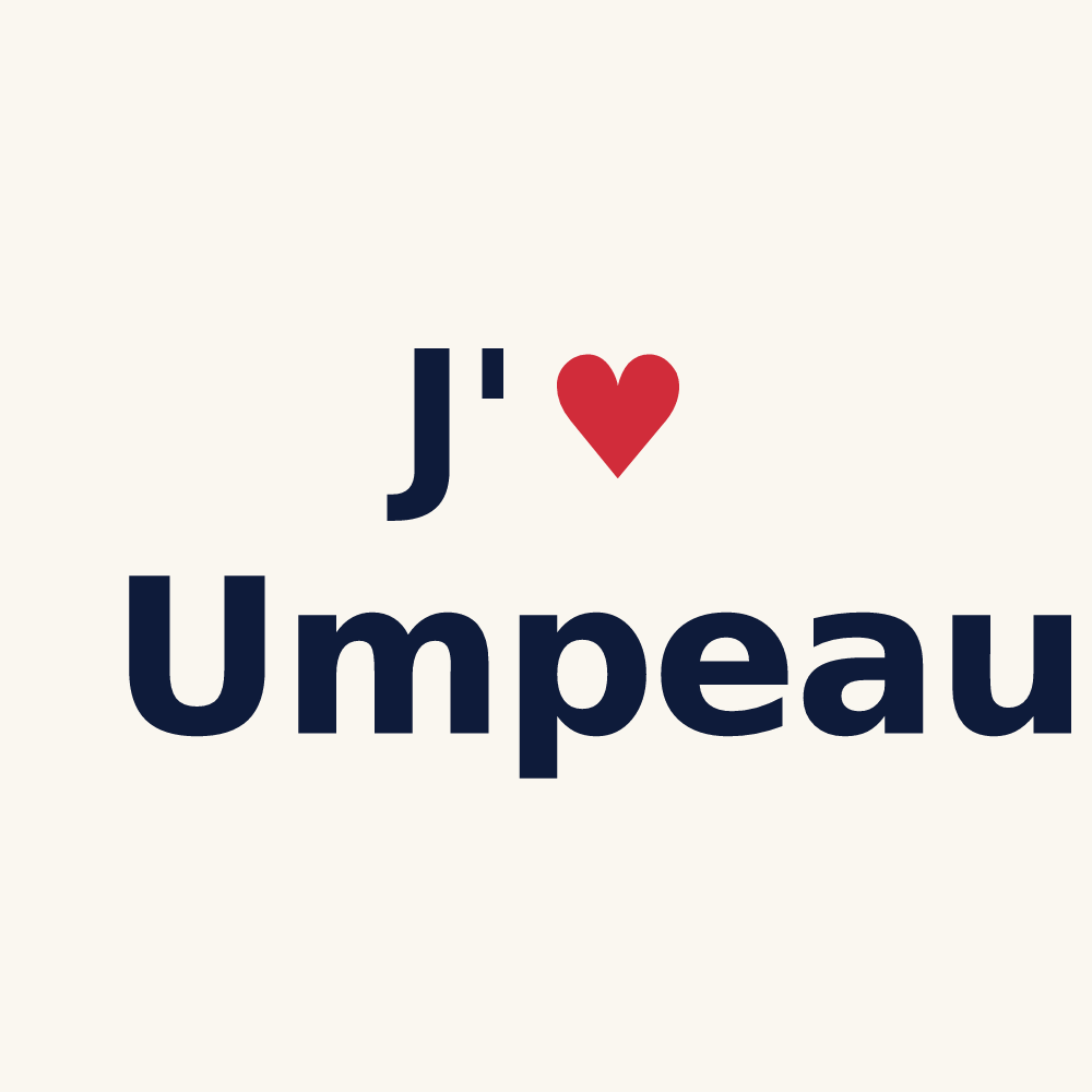 Tasse personnalisée Umpeau — design J'aime Umpeau