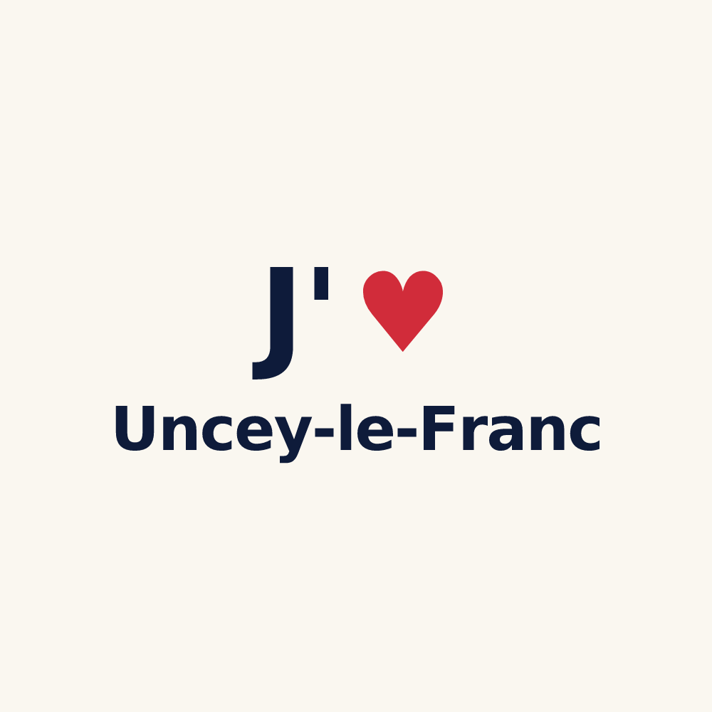 Tasse personnalisée Uncey-le-Franc — design « J'aime Uncey-le-Franc » imprimé sur la tasse