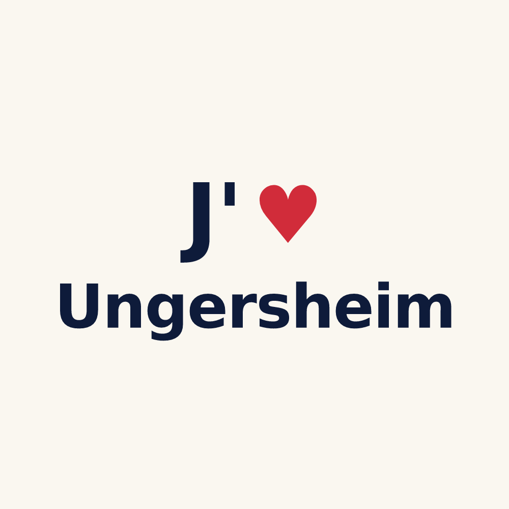 Tasse personnalisée Ungersheim — design « J'aime Ungersheim » imprimé sur la tasse