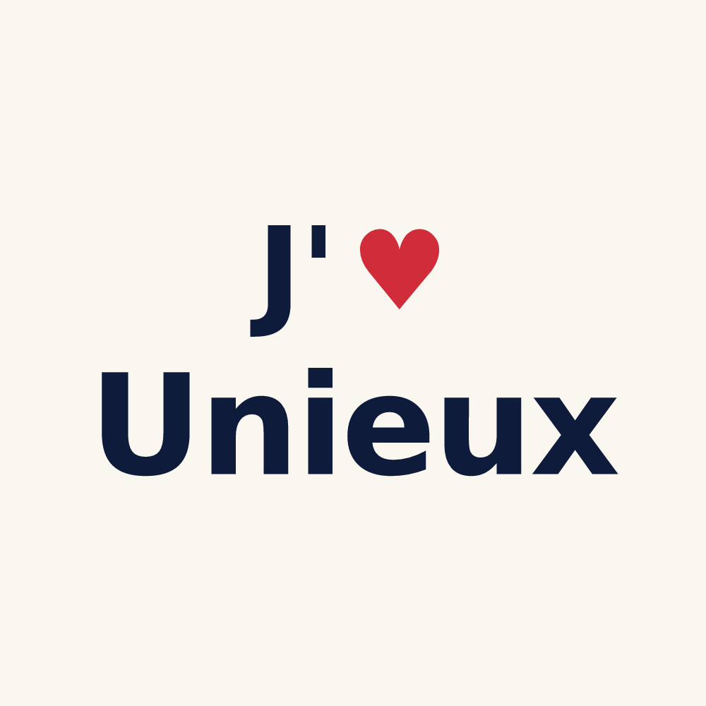 Tasse personnalisée Unieux — design J'aime Unieux