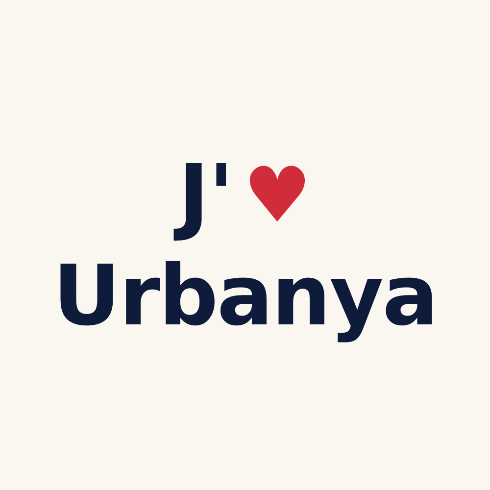 Tasse personnalisée Urbanya — design « J'aime Urbanya » imprimé sur la tasse