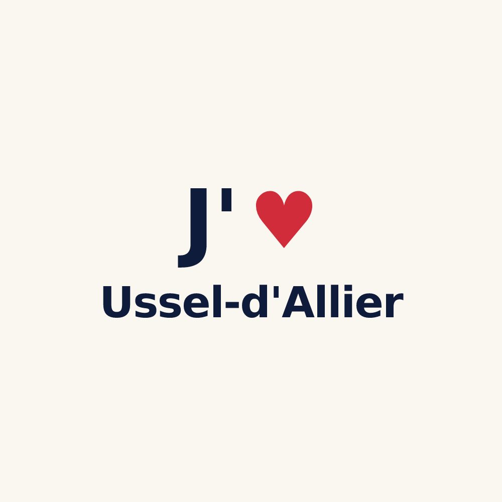 Tasse personnalisée Ussel-d'Allier — design J'aime Ussel-d'Allier