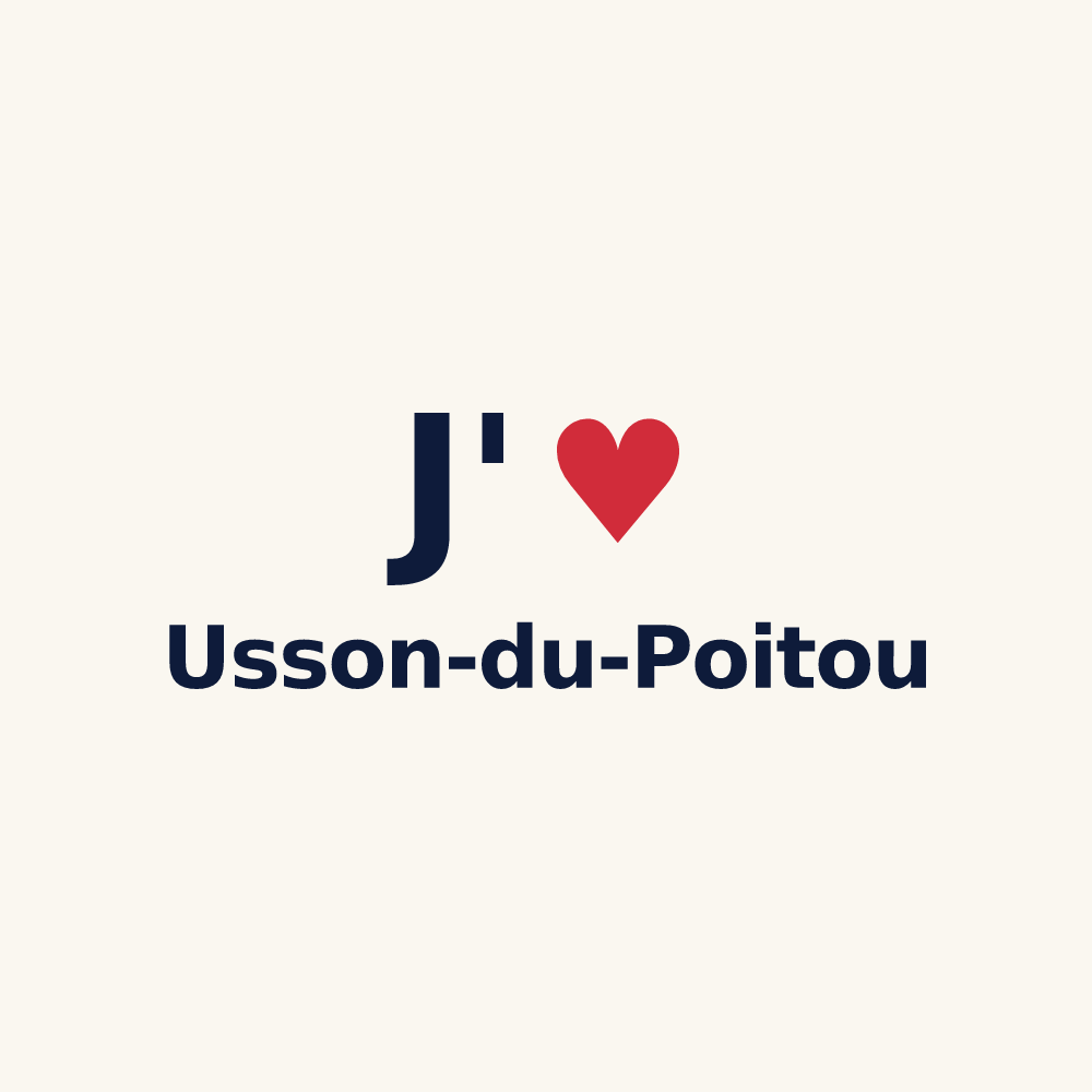 Tasse personnalisée Usson-du-Poitou — design J'aime Usson-du-Poitou