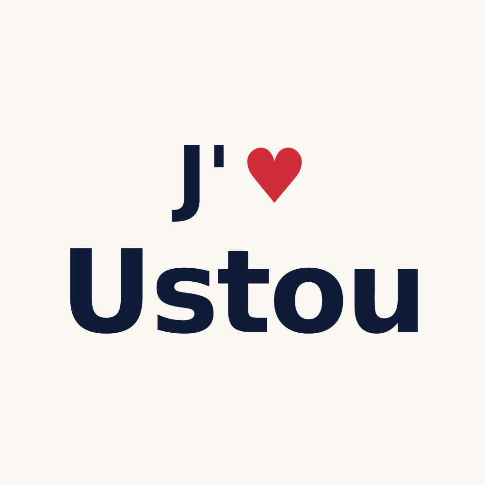 Tasse personnalisée Ustou — design J'aime Ustou