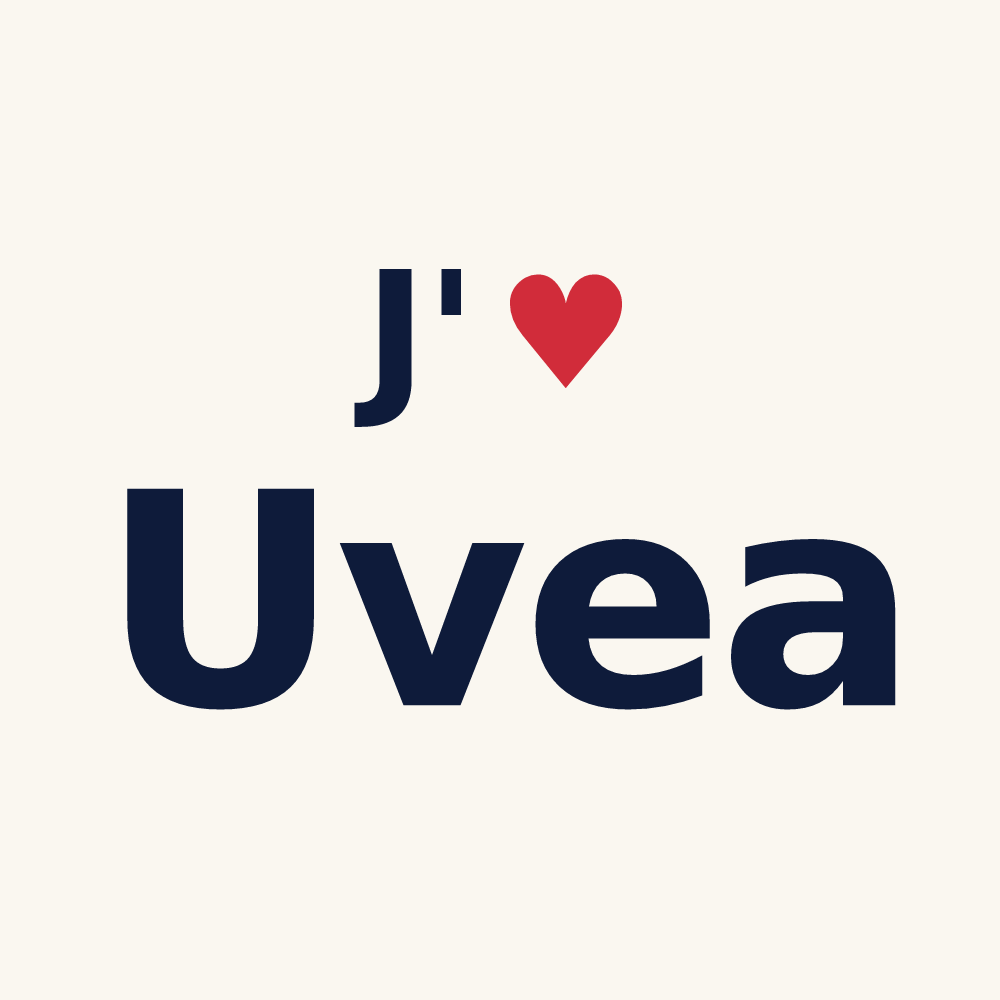Tasse personnalisée Uvea — design « J'aime Uvea » imprimé sur la tasse