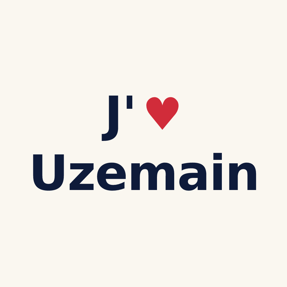 Tasse personnalisée Uzemain — design J'aime Uzemain