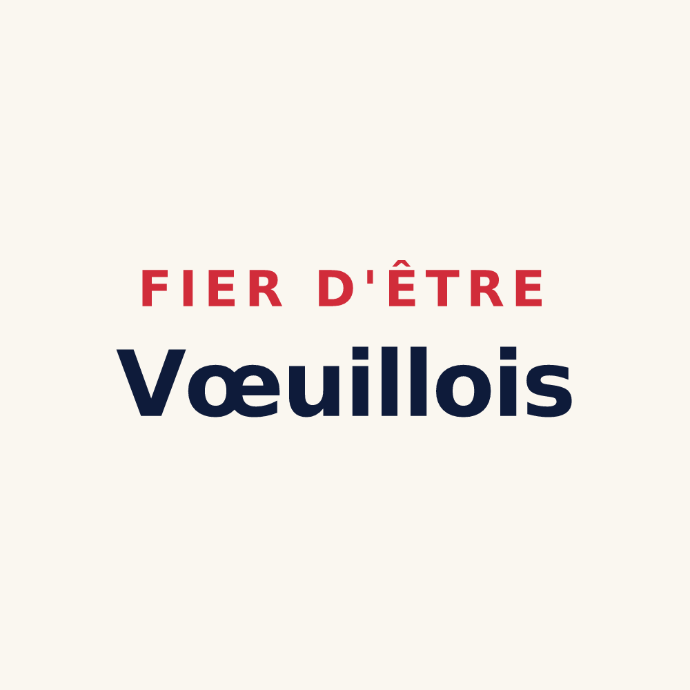 Tasse « Fier d'être Vœuillois » — design pour Vœuil-et-Giget