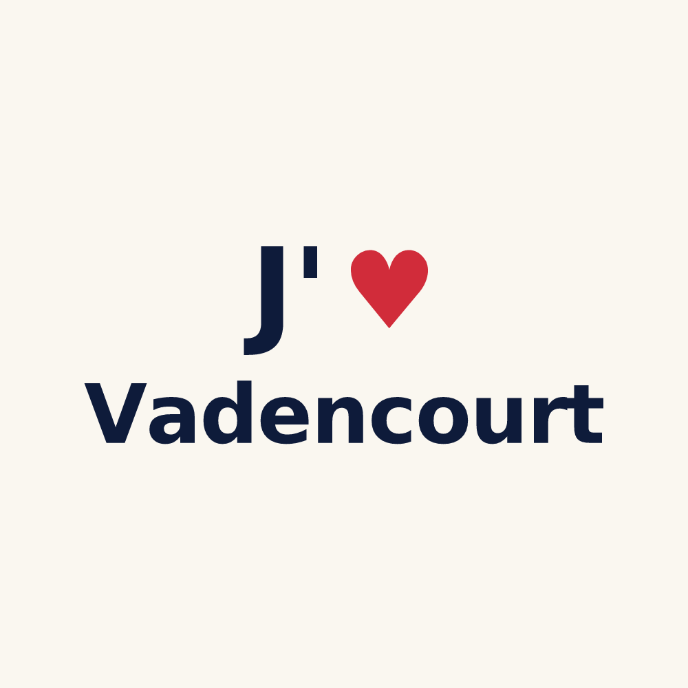 Tasse personnalisée Vadencourt — design « J'aime Vadencourt » imprimé sur la tasse