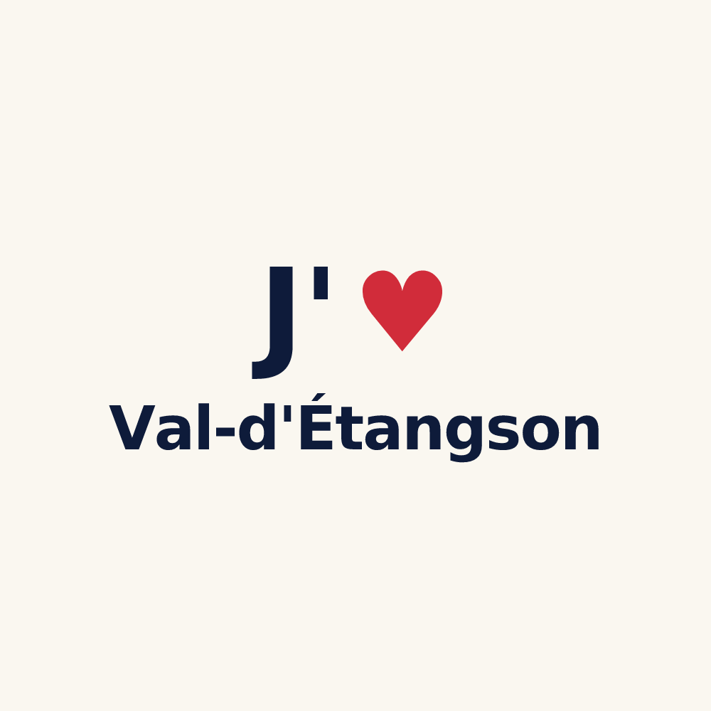 Tasse personnalisée Val-d'Étangson — design J'aime Val-d'Étangson