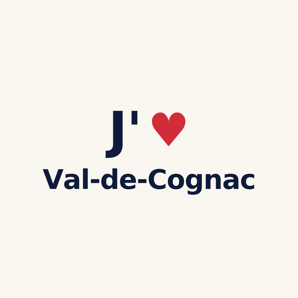 Tasse personnalisée Val-de-Cognac — design « J'aime Val-de-Cognac » imprimé sur la tasse