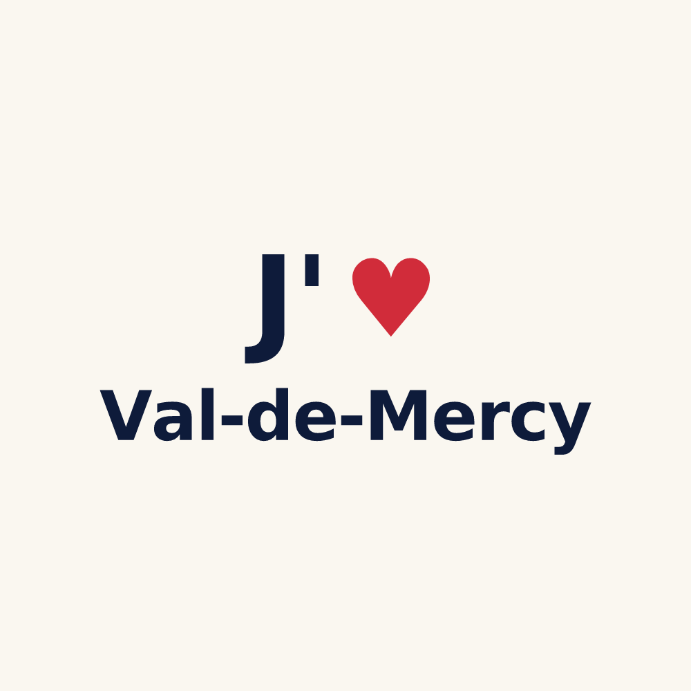 Tasse personnalisée Val-de-Mercy — design J'aime Val-de-Mercy