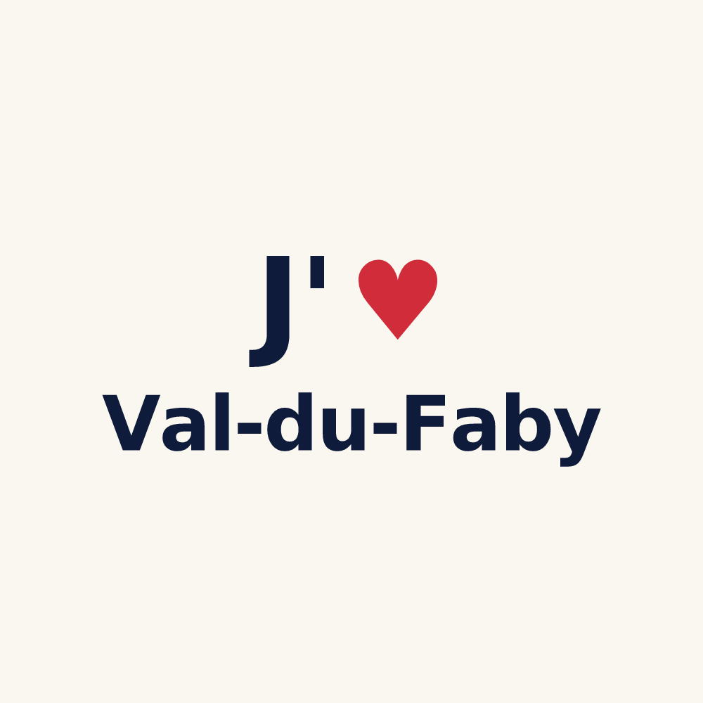 Tasse personnalisée Val-du-Faby — design J'aime Val-du-Faby