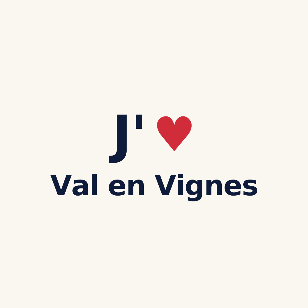 Tasse personnalisée Val en Vignes — design J'aime Val en Vignes