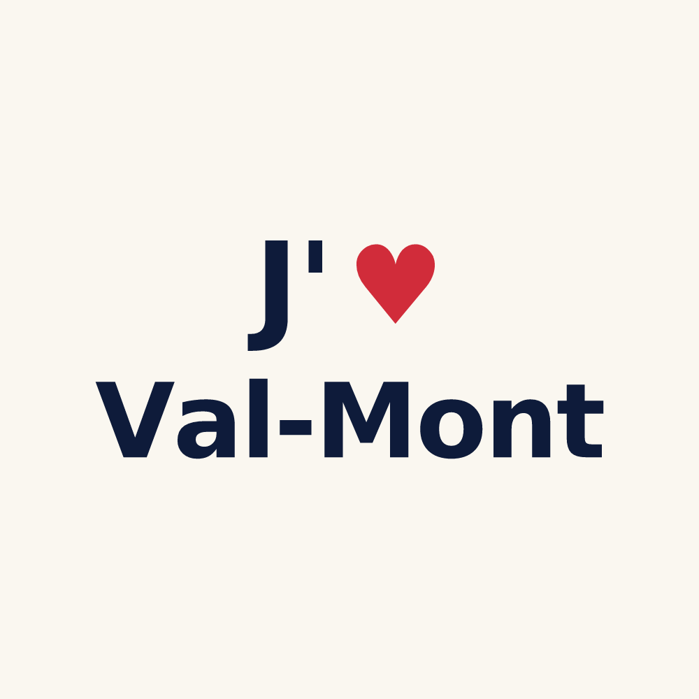 Tasse personnalisée Val-Mont — design J'aime Val-Mont