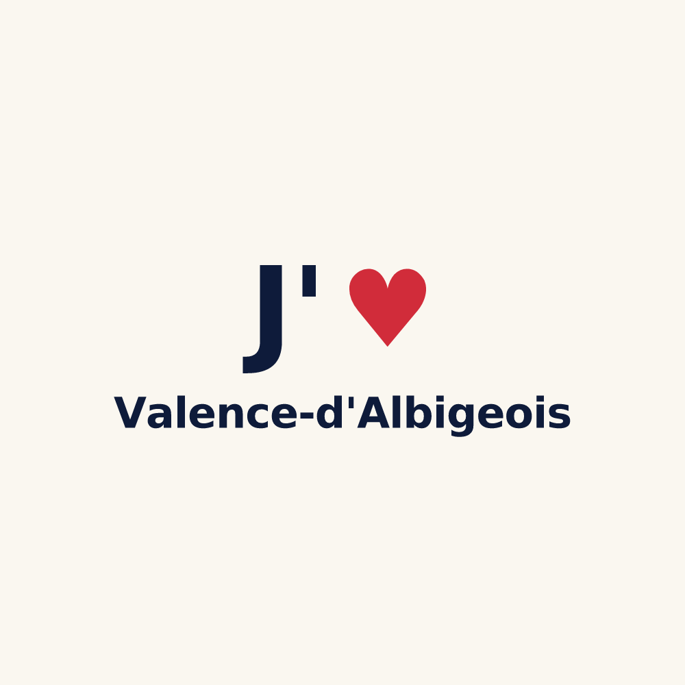 Tasse personnalisée Valence-d'Albigeois — design J'aime Valence-d'Albigeois