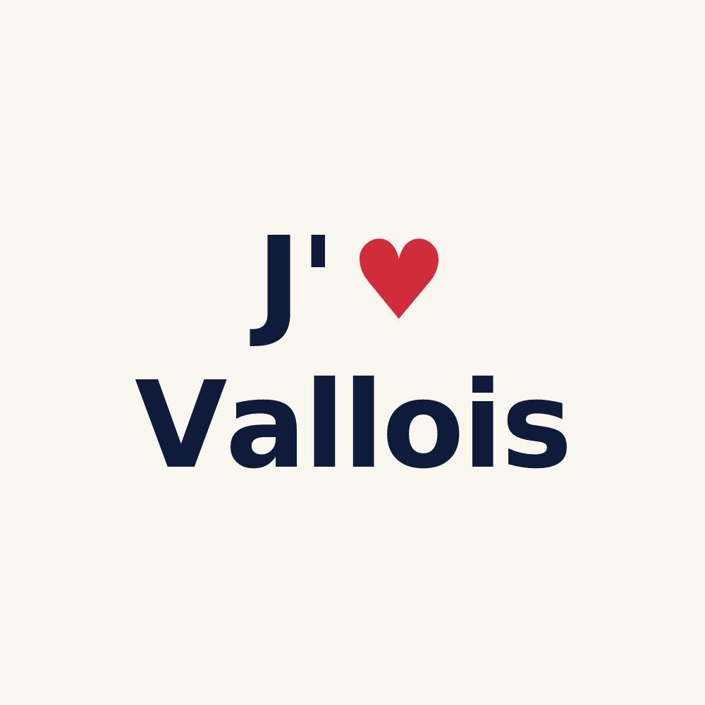 Tasse personnalisée Vallois — design « J'aime Vallois » imprimé sur la tasse