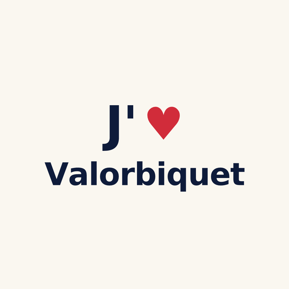 Tasse personnalisée Valorbiquet — design « J'aime Valorbiquet » imprimé sur la tasse