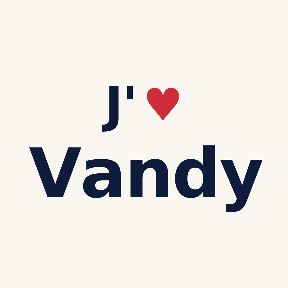 Tasse personnalisée Vandy — design « J'aime Vandy » imprimé sur la tasse