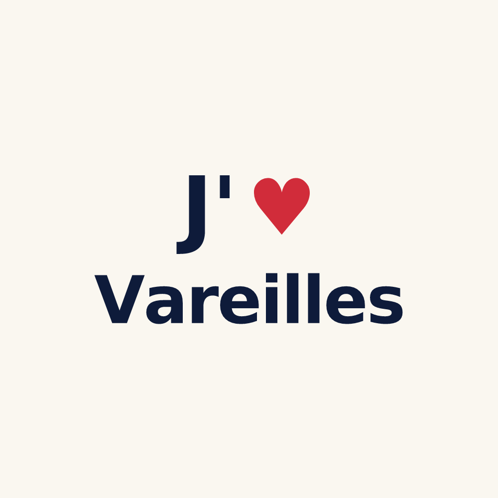 Tasse personnalisée Vareilles — design « J'aime Vareilles » imprimé sur la tasse