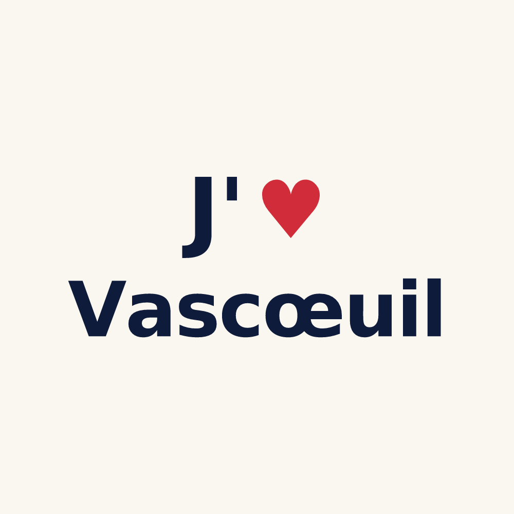 Tasse personnalisée Vascœuil — design J'aime Vascœuil