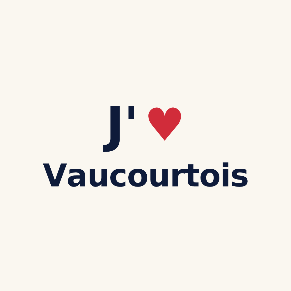 Tasse personnalisée Vaucourtois — design « J'aime Vaucourtois » imprimé sur la tasse