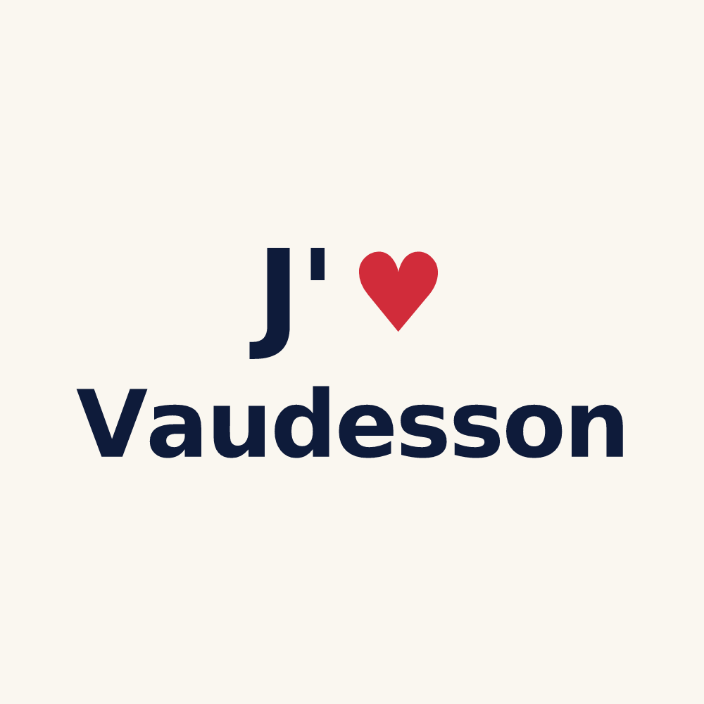 Tasse personnalisée Vaudesson — design « J'aime Vaudesson » imprimé sur la tasse