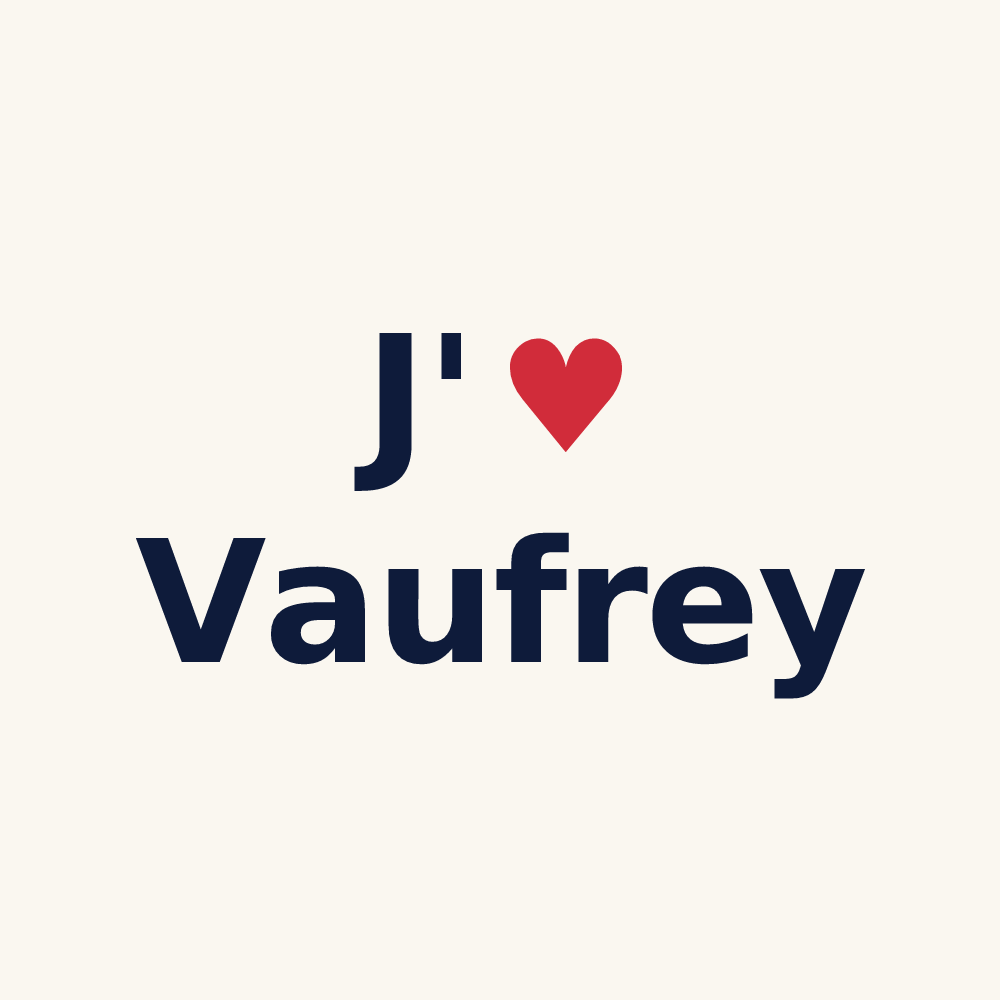 Tasse personnalisée Vaufrey — design J'aime Vaufrey