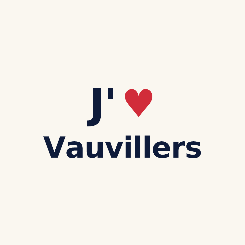 Tasse personnalisée Vauvillers — design « J'aime Vauvillers » imprimé sur la tasse