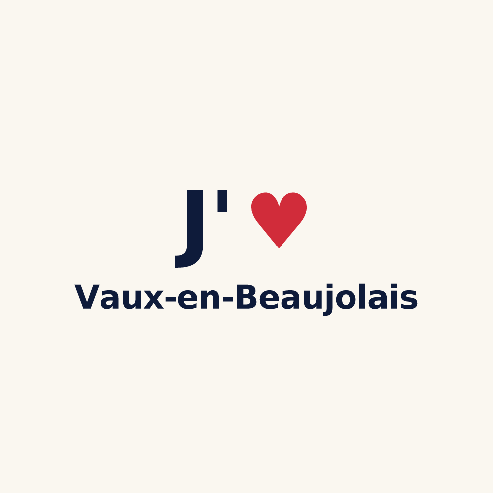 Tasse personnalisée Vaux-en-Beaujolais — design J'aime Vaux-en-Beaujolais