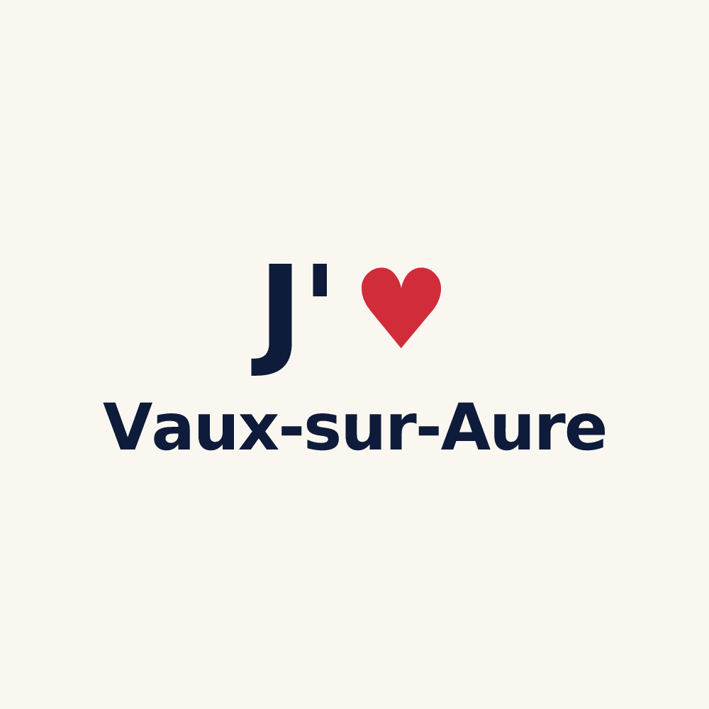 Tasse personnalisée Vaux-sur-Aure — design « J'aime Vaux-sur-Aure » imprimé sur la tasse