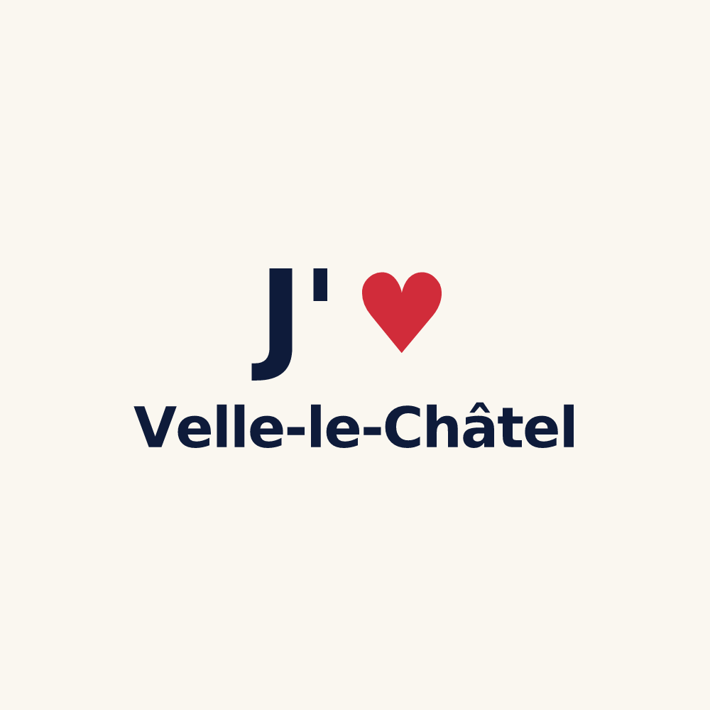Tasse personnalisée Velle-le-Châtel — design « J'aime Velle-le-Châtel » imprimé sur la tasse