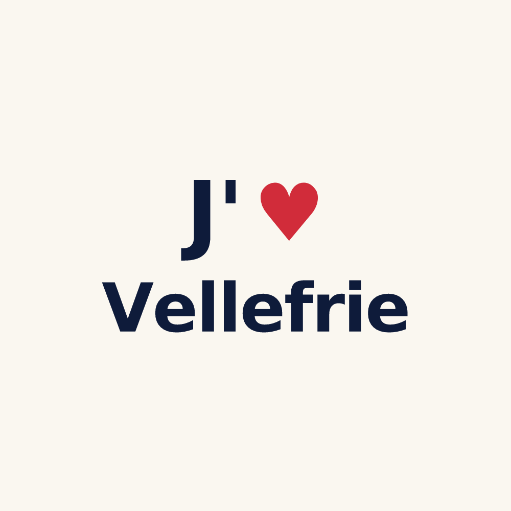 Tasse personnalisée Vellefrie — design J'aime Vellefrie