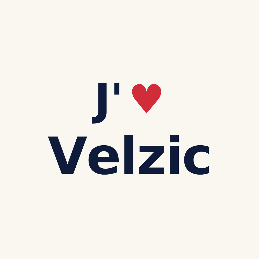 Tasse personnalisée Velzic — design J'aime Velzic