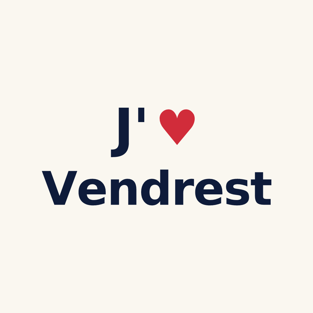 Tasse personnalisée Vendrest — design J'aime Vendrest