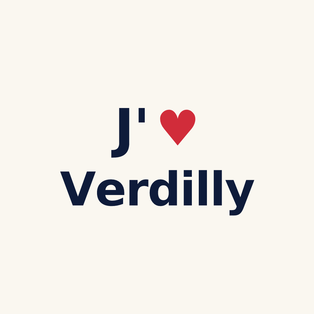 Tasse personnalisée Verdilly — design « J'aime Verdilly » imprimé sur la tasse