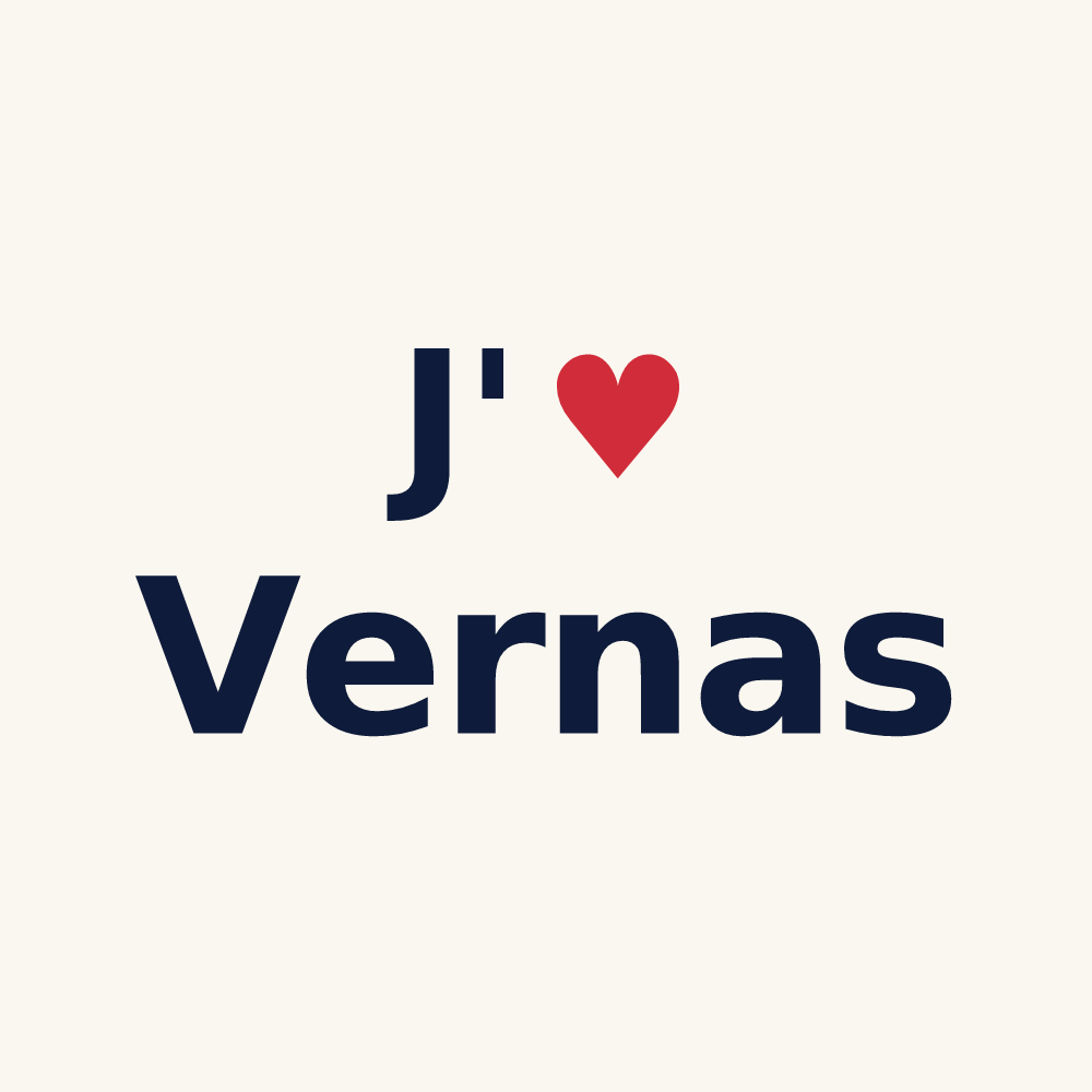 Tasse personnalisée Vernas — design J'aime Vernas