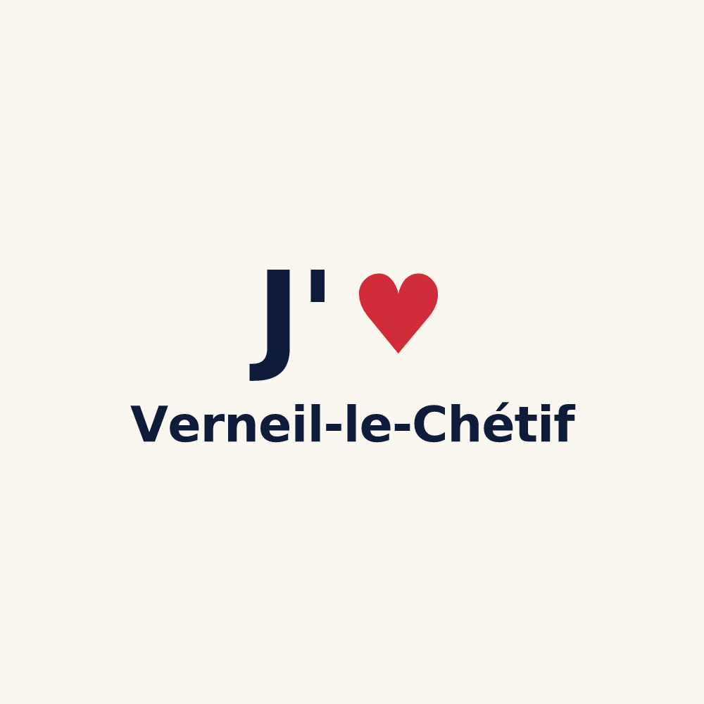 Tasse personnalisée Verneil-le-Chétif — design « J'aime Verneil-le-Chétif » imprimé sur la tasse