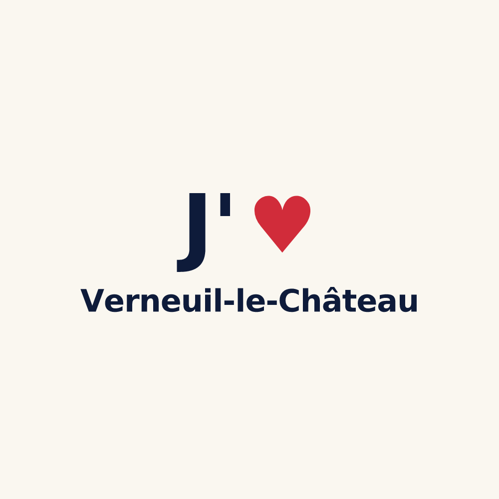 Tasse personnalisée Verneuil-le-Château — design J'aime Verneuil-le-Château