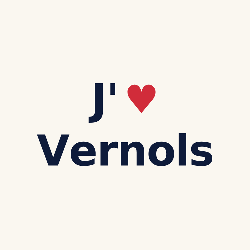 Tasse personnalisée Vernols — design J'aime Vernols