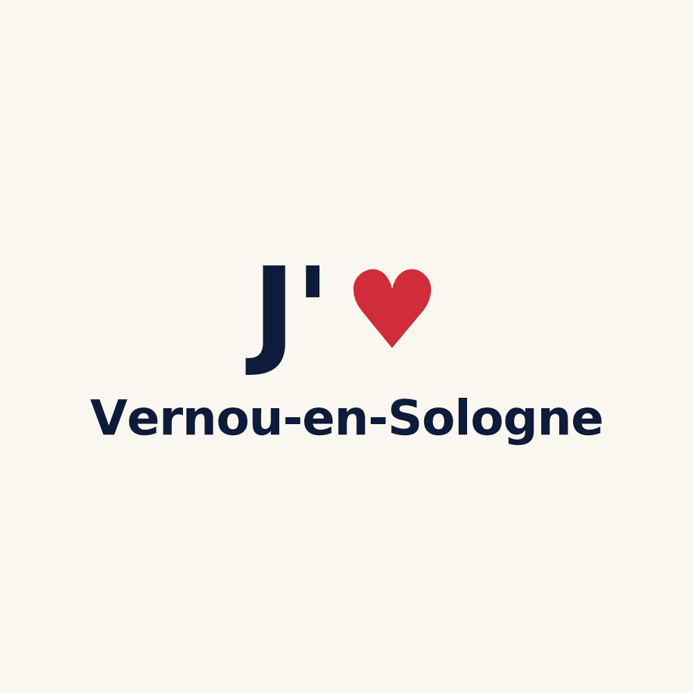 Tasse personnalisée Vernou-en-Sologne — design J'aime Vernou-en-Sologne