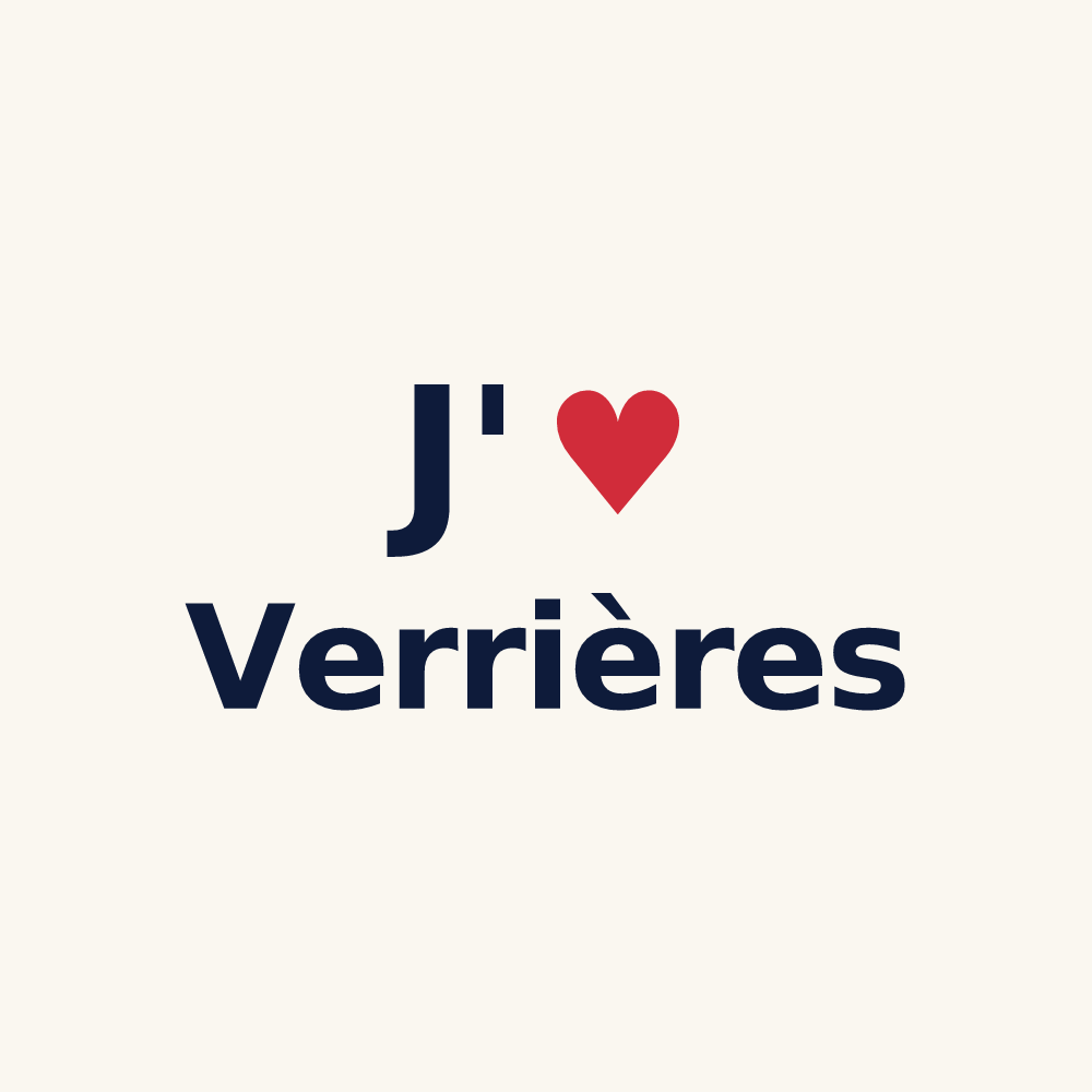 Tasse personnalisée Verrières — design « J'aime Verrières » imprimé sur la tasse