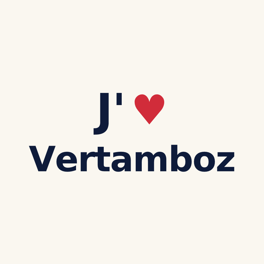Tasse personnalisée Vertamboz — design J'aime Vertamboz