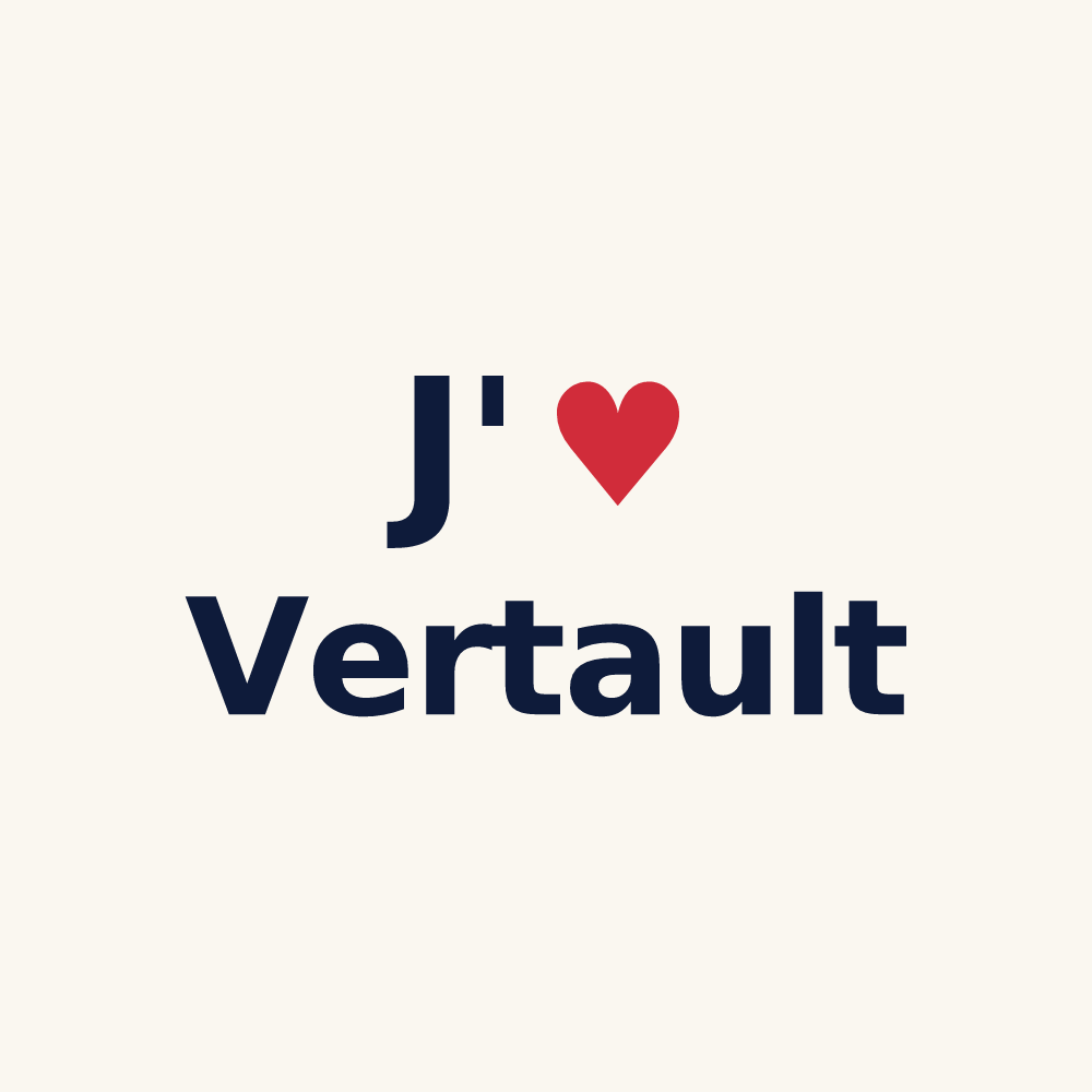 Tasse personnalisée Vertault — design « J'aime Vertault » imprimé sur la tasse