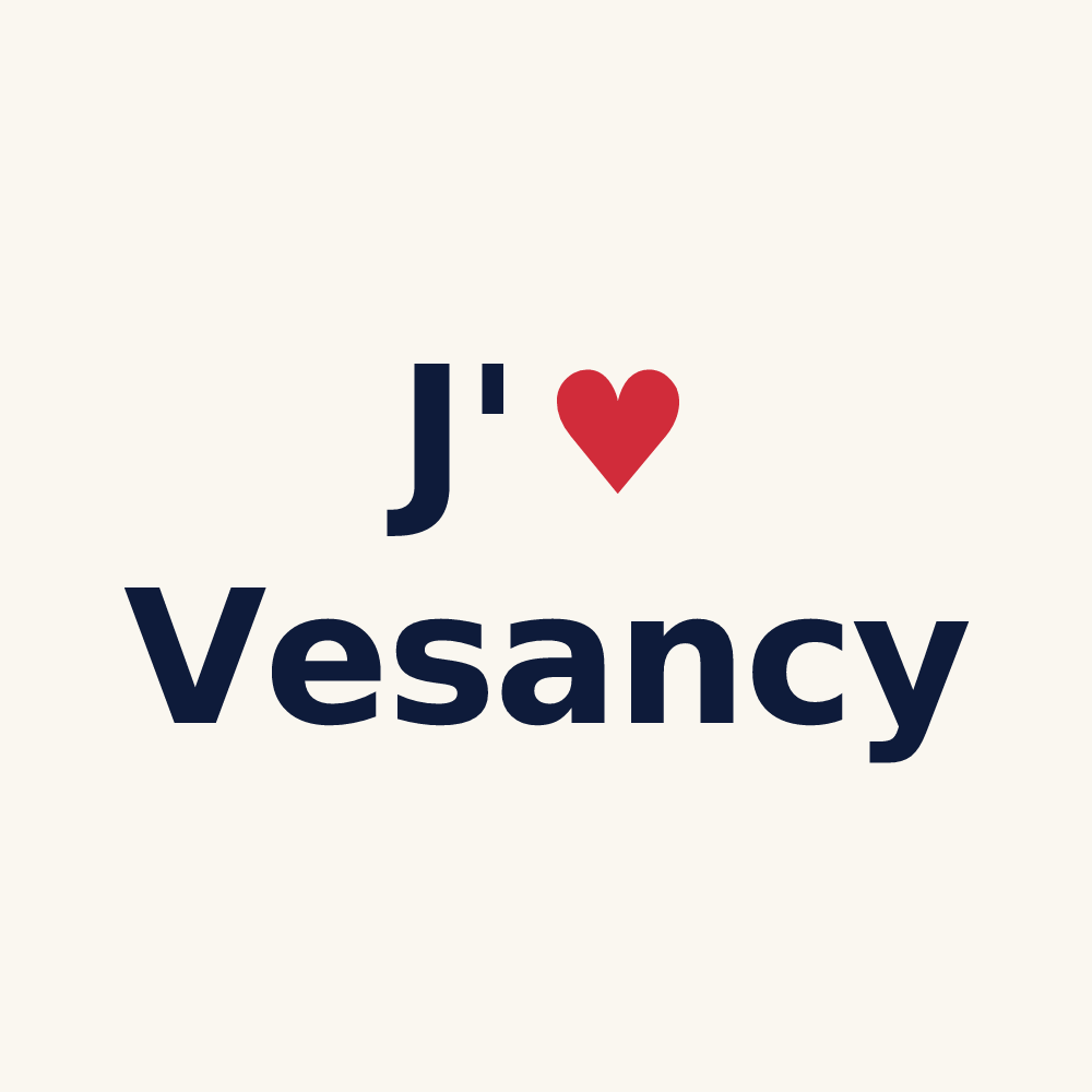 Tasse personnalisée Vesancy — design « J'aime Vesancy » imprimé sur la tasse