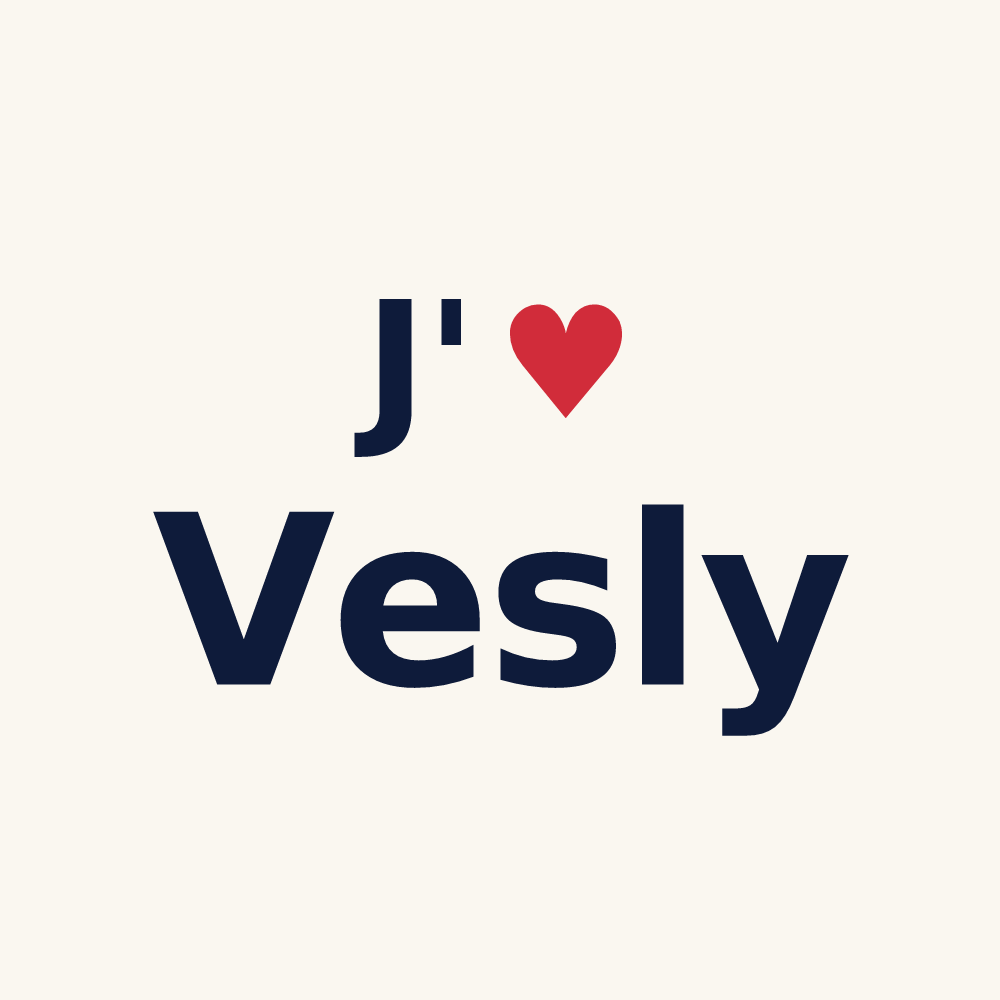 Tasse personnalisée Vesly — design J'aime Vesly
