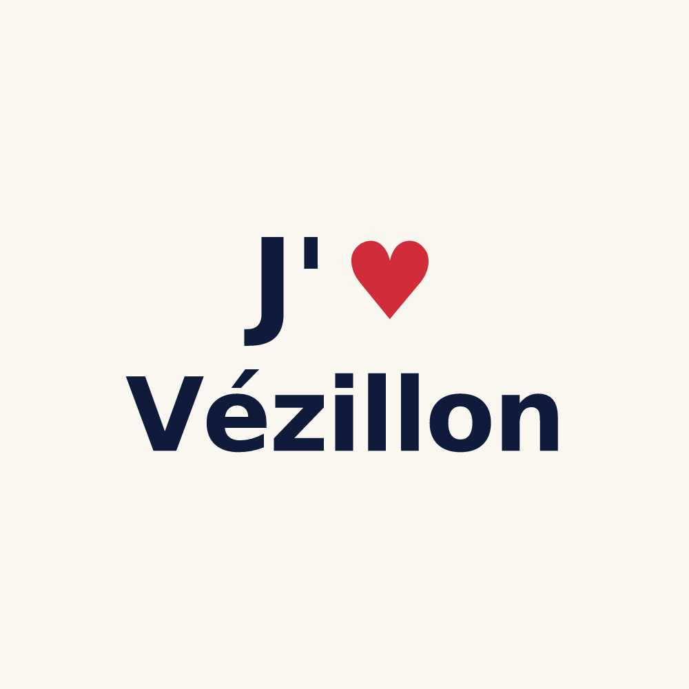 Tasse personnalisée Vézillon — design J'aime Vézillon