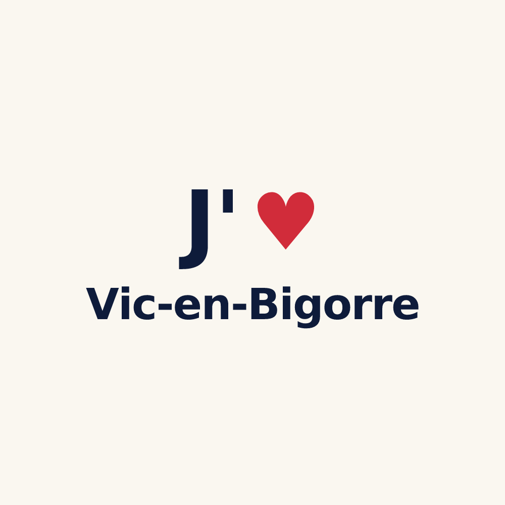 Tasse personnalisée Vic-en-Bigorre — design J'aime Vic-en-Bigorre